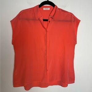 Equipment femme silk blouse peach orange XS